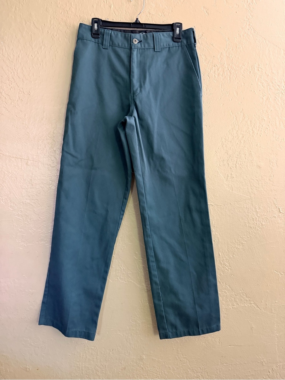 Dickies Teal Green Straight Leg Chinos inseam 31", rise 11", waist 16"
